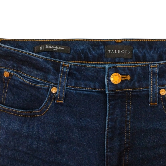 Talbots Dark Blue Slim Ankle Jeans SZ 8 - Picture 2 of 3